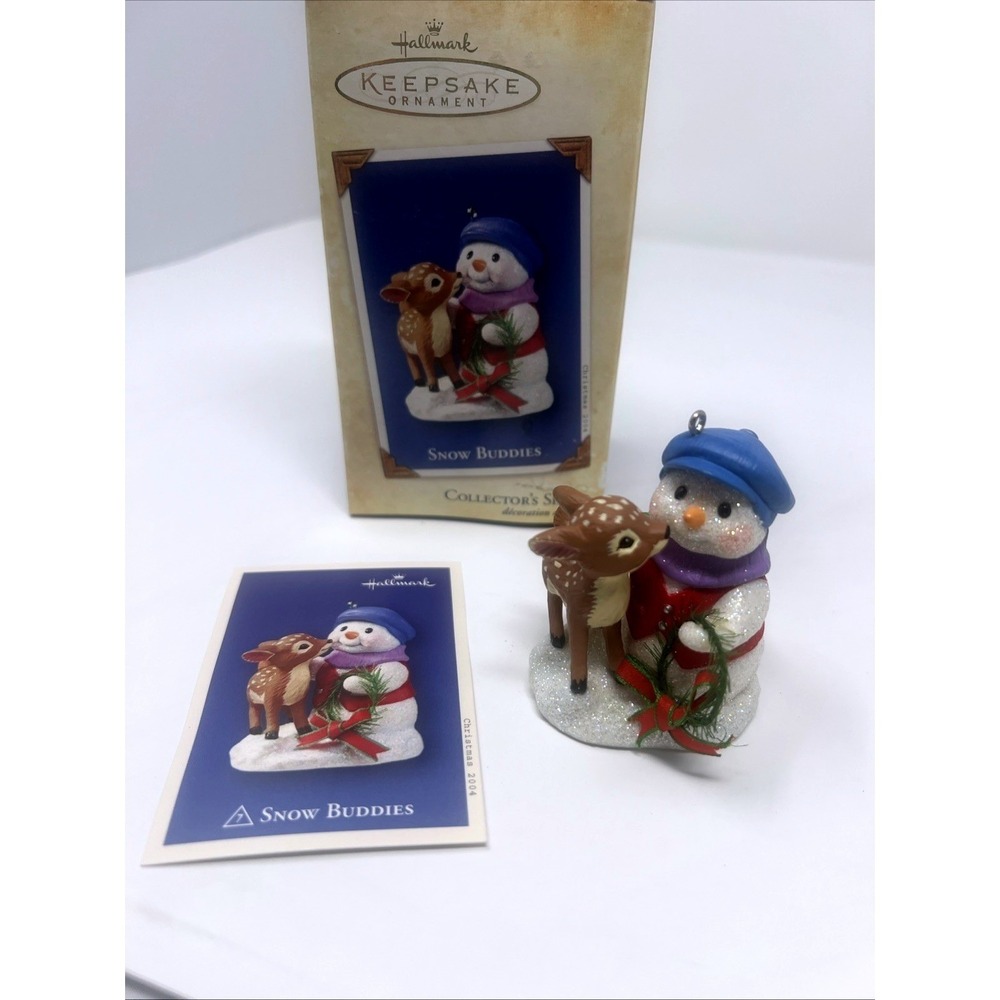 Hallmark Keepsake Ornament 2004 Snow Buddies Deer #7 in Series New with Box Card